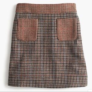 J. Crew Mini Skirt in Brown and Tan Houndstooth